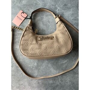 Juicy Couture Cafe Semi Charmed‎ Hobo Embossed Logo Shoulder Bag Purse Y2K